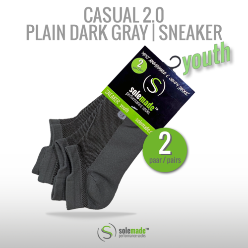 casual 2.0 | Plain Dark Gray | Sneaker | Youth