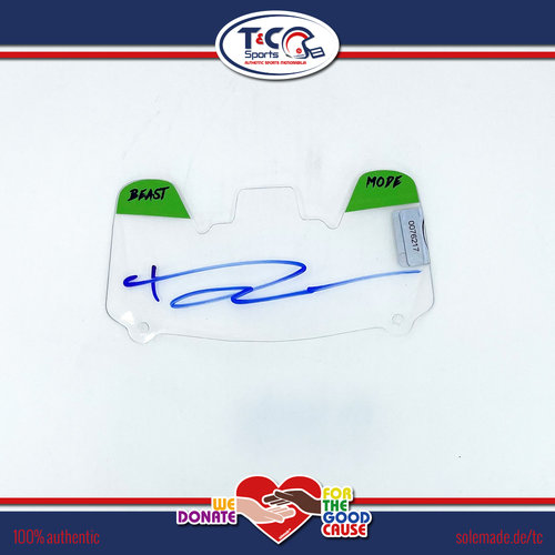 Aaron Donkor signed clear T&C custom Mini-Helmet Visor