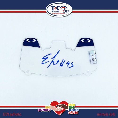 Efe Obada signed clear T&C custom Mini-Helmet Visor