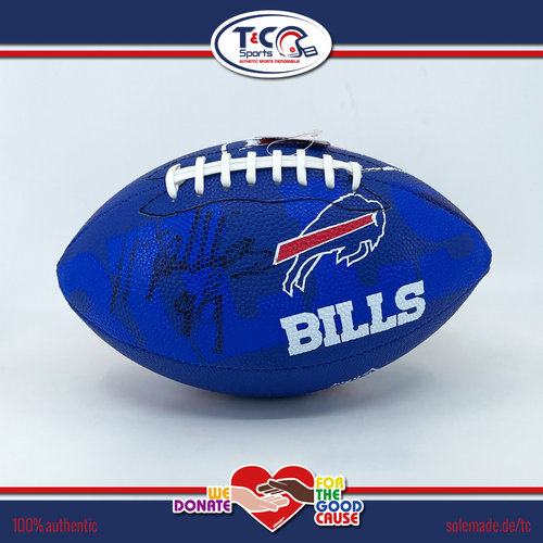 Harrison Phillips signed Bills Wilson colored Team Logo Junior Size Football
