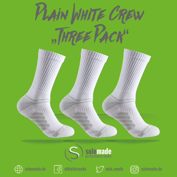 Plain White | Three Pack | Crew | Adult