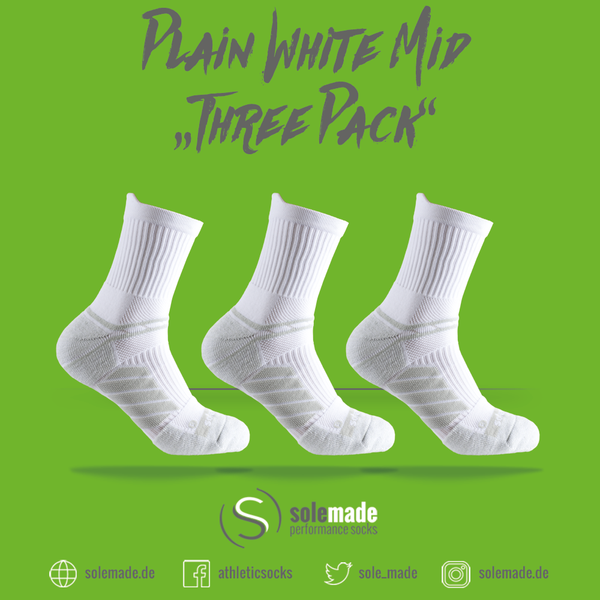 Plain White | Three Pack | Mid | Adult