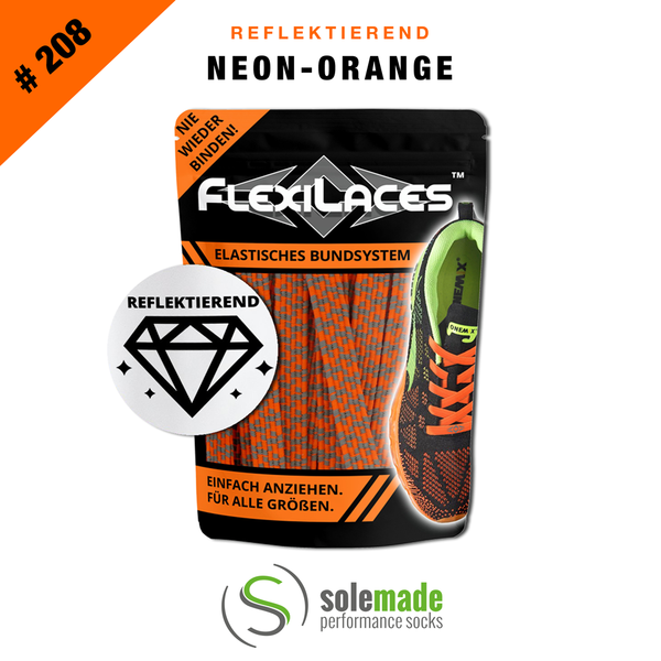 FLEXILACES™  #208 Neon-Orange + Reflektierend