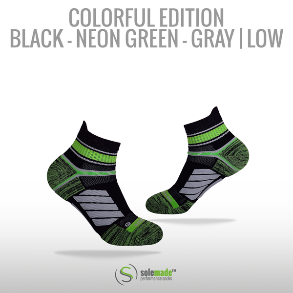 Colorful Black|Neon-Green|Gray LOW Adult
