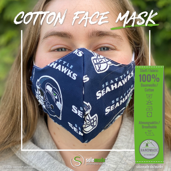 Cotton Face Mask | Seattle Seahawks pattern #01