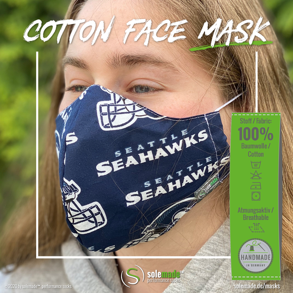 Cotton Face Mask | Seattle Seahawks pattern #01