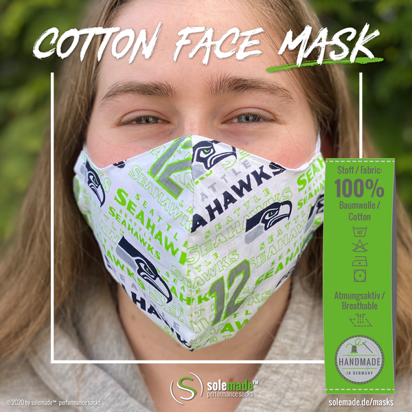 Cotton Face Mask | Seattle Seahawks pattern #02