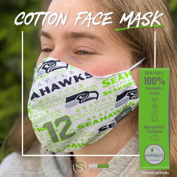 Cotton Face Mask | Seattle Seahawks pattern #02