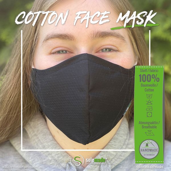 Cotton Face Mask | black pattern