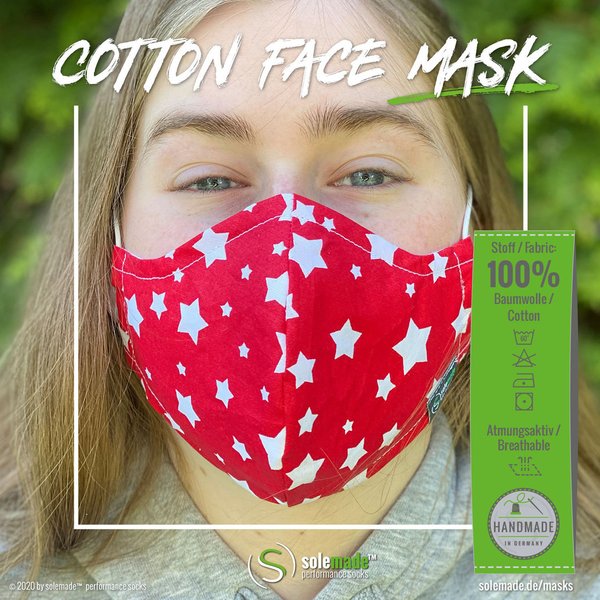 Cotton Face Mask | red starlight pattern