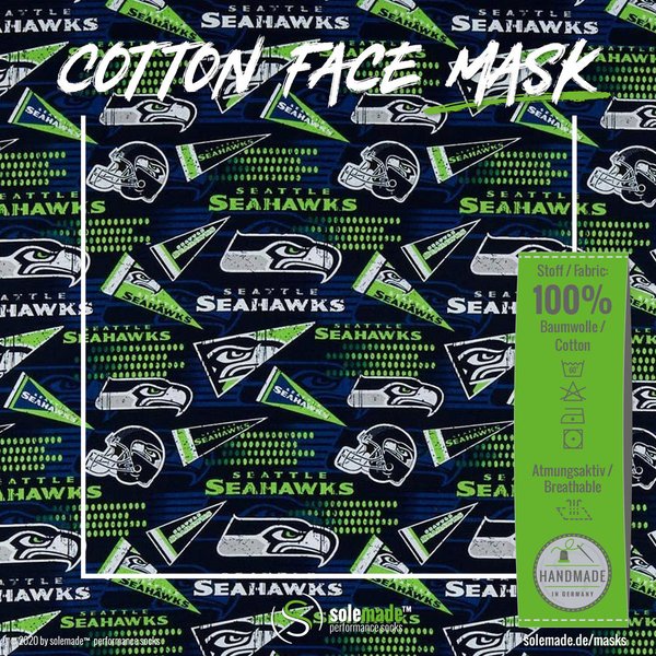Cotton Face Mask | Seattle Seahawks pattern #03