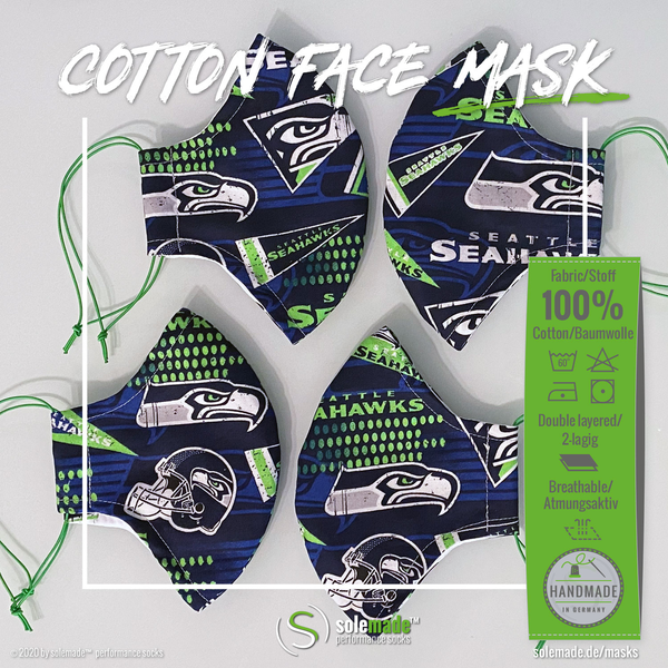 Cotton Face Mask | Seattle Seahawks pattern #03