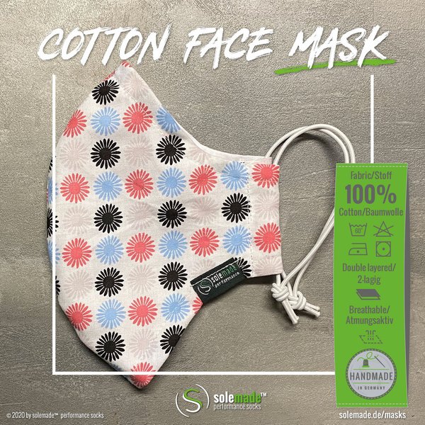 Cotton Face Mask | retro flower pattern