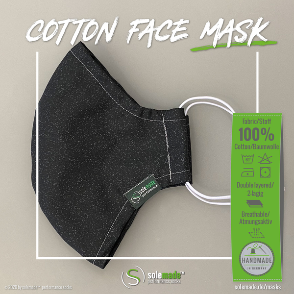 Cotton Face Mask | dark gray speckled pattern