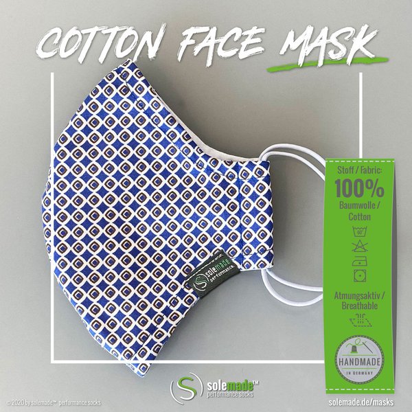 Cotton Face Mask | blue pattern