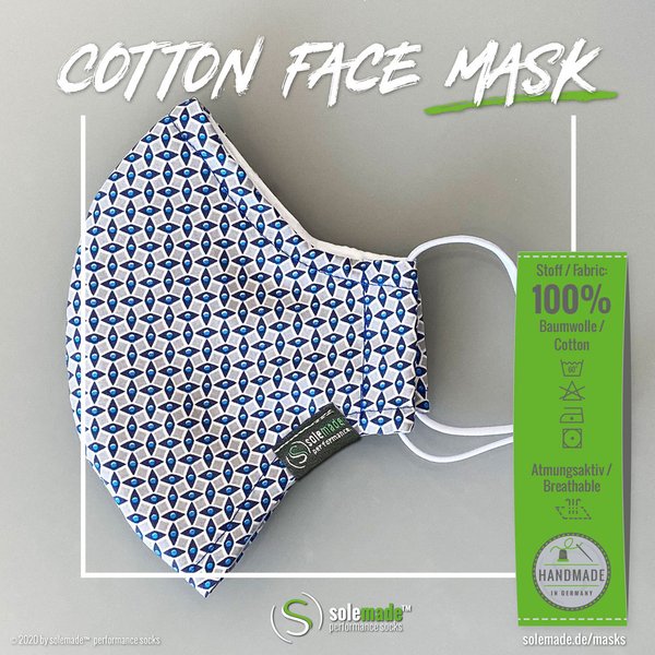 Cotton Face Mask | gray blue pattern