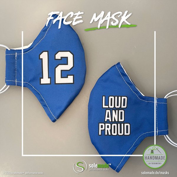 Face Mask | Seahawks 12th man pattern | Loud and Proud