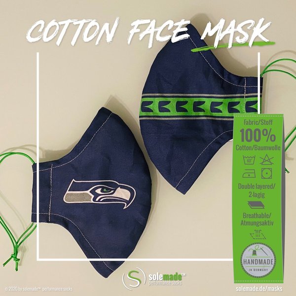 Cotton Face Mask | Seattle Seahawks pattern #04