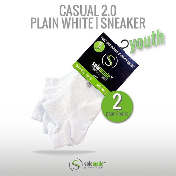 casual 2.0 | Plain White | Sneaker | Youth