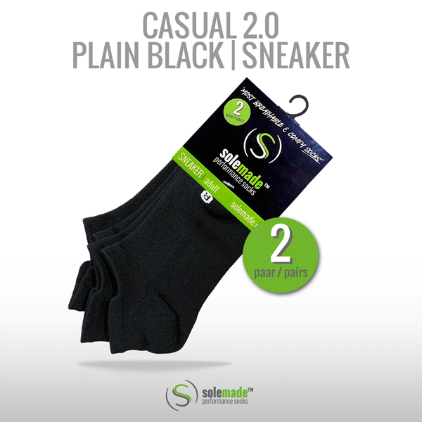 casual 2.0 | Plain Black | Sneaker | Adult