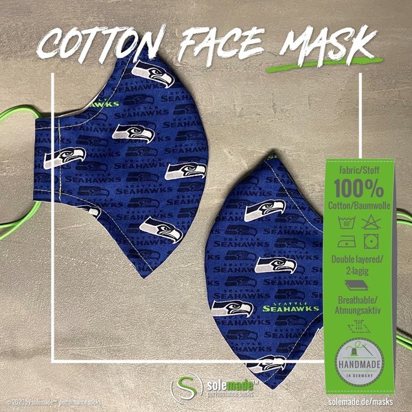 Cotton Face Mask | Seattle Seahawks pattern #05