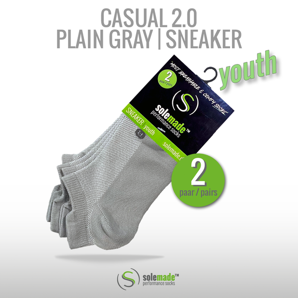 casual 2.0 | Plain Gray | Sneaker | Youth