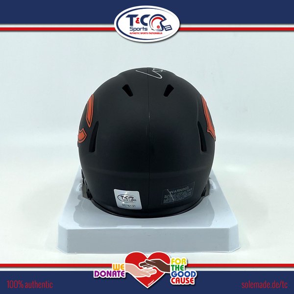 0076131 - Germain Ifedi signed matt black Chicago Bears Riddell Eclipse Speed Mini Helmet