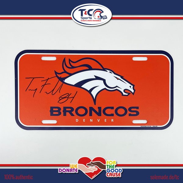 0076152 - Troy Fumagalli signed Broncos license plate