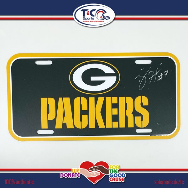 Brett Hundley signed Packers license plate