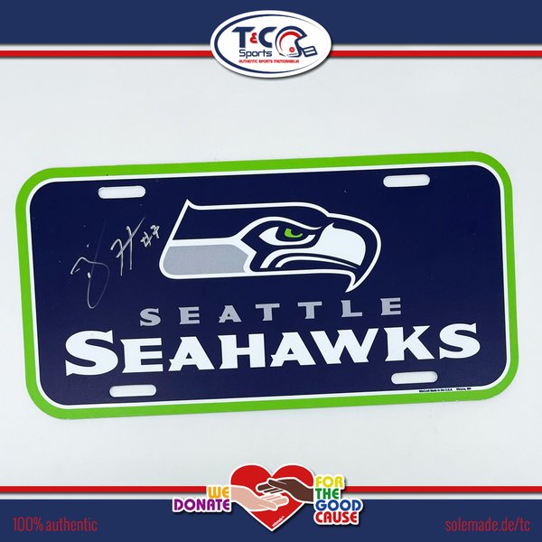 0076160 - Brett Hundley signed Seahawks license plate
