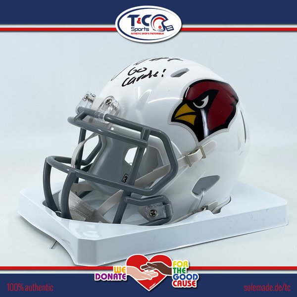 0076167 - Brett Hundley signed white Cardinals Riddell Speed Mini Helmet