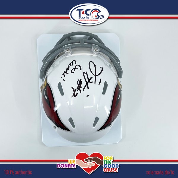 Brett Hundley signed white Cardinals Riddell Speed Mini Helmet