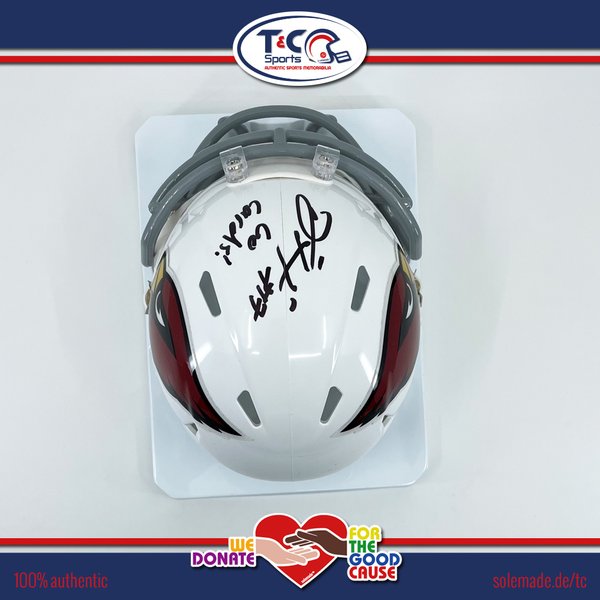 0076168 - Brett Hundley signed white Cardinals Riddell Speed Mini Helmet