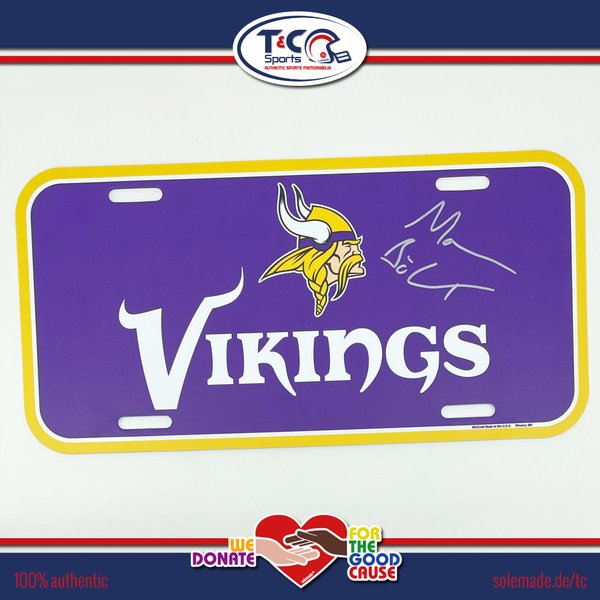 Moritz Böhringer signed Vikings license plate