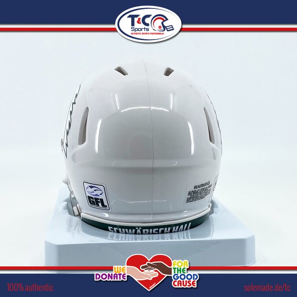 0076174 - Moritz Böhringer signed white custom Unicorns Riddell Speed Mini Helmet