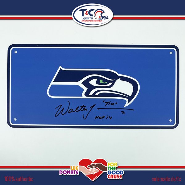 0076194 - Walter Jones signed blue (2002-2011) Seahawks license plate