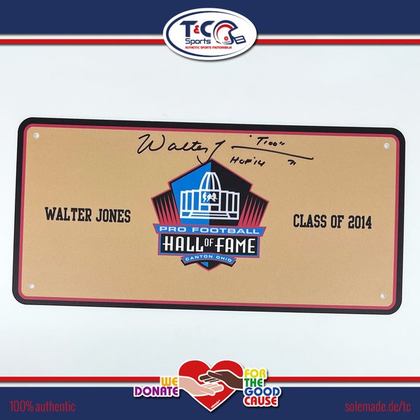 0076200 - Walter Jones signed HOF Class of 2014 license plate