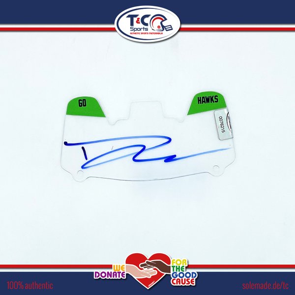 0076215 - Aaron Donkor signed clear T&C custom Mini-Helmet Visor