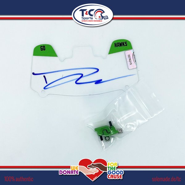 0076215 - Aaron Donkor signed clear T&C custom Mini-Helmet Visor