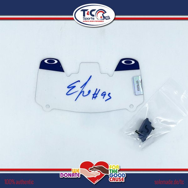 0076233 - Efe Obada signed clear T&C custom Mini-Helmet Visor