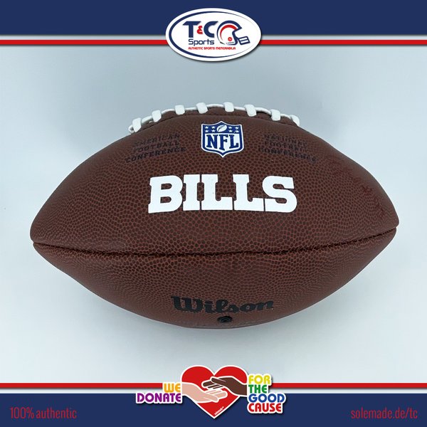 0076234 - Efe Obada signed Wilson Football NFL Team Logo Buffalo Bills