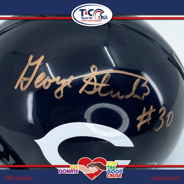 0076266 - George Streeter signed Chicago Bears throwback Riddell VSR4 Mini Helmet