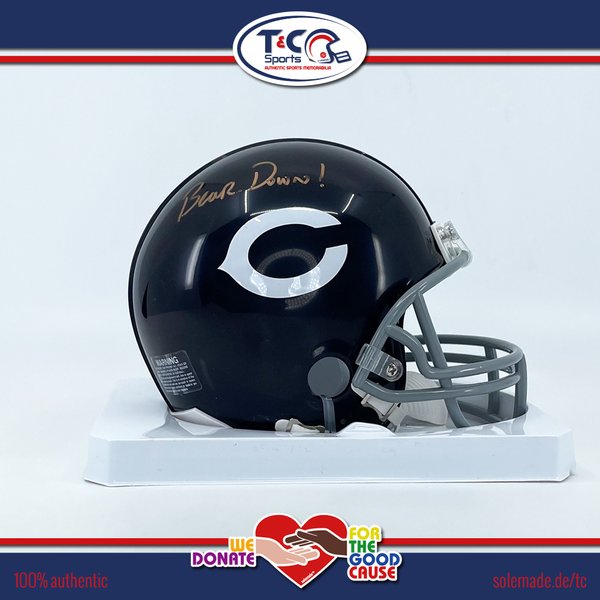 0076267 - George Streeter signed Chicago Bears throwback Riddell VSR4 Mini Helmet
