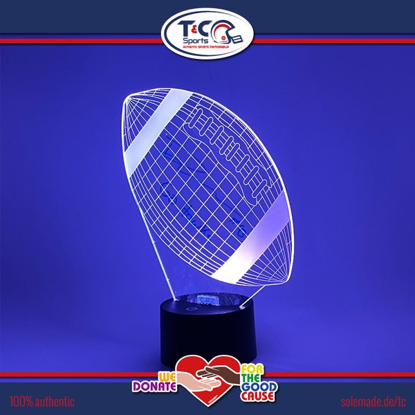 0076278 - Aaron Donkor signed 3D-Illusion LED Football-Lamp