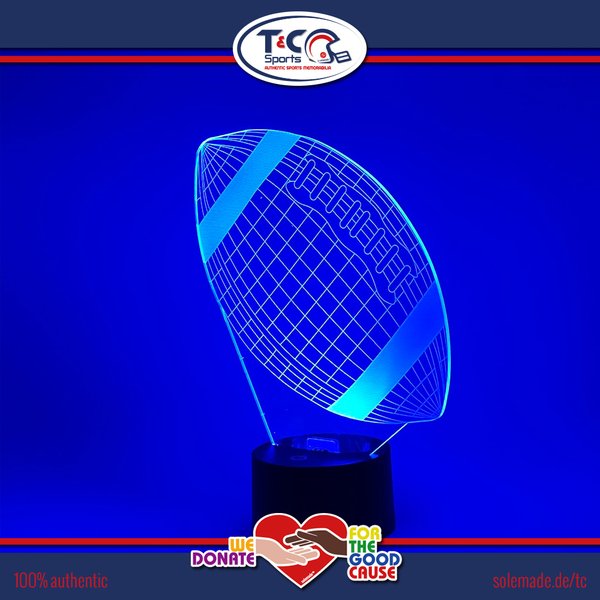 Aaron Donkor signed 3D-Illusion LED Football-Lamp