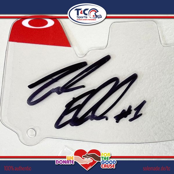 0076291 - Zach Edwards signed clear T&C custom Mini-Helmet Visor