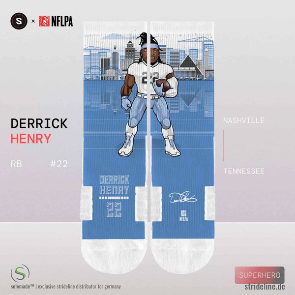 solemade X strideline | NFLPA | Derrick Henry RB 22 | Superhero