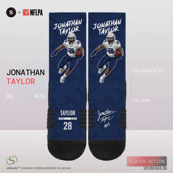 solemade X strideline | NFLPA | Jonathan Taylor RB 28 | Player Action